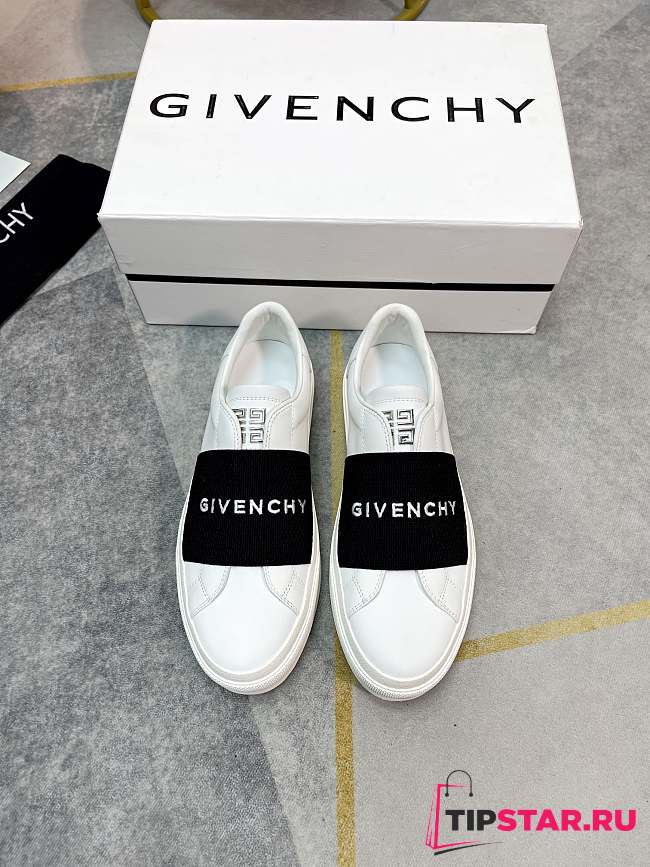 Givenchy City Sport Sneakers In Leather With Givenchy Strap White/Black - 1