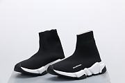 Balenciaga Women's Speed Recycled Knit Trainers In Black/White - 4