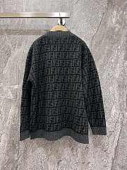 Fendi Black FF Crocheted Cashmere Cardigan - 3