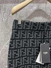Fendi Black FF Crocheted Cashmere Skirt - 4