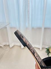 Dior Dway Slide Beige and Black Cotton Embroidered with Plan de Paris Motif - 5