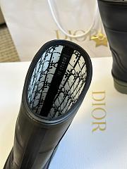 Dioruion Rain Boot Black and Khaki Two-Tone Rubber with Dior Union Motif - 3