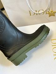 Dioruion Rain Boot Black and Khaki Two-Tone Rubber with Dior Union Motif - 2