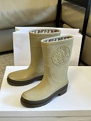 Dioruion Rain Boot Beige and Brown Two-Tone Rubber with Dior Union Motif - 3