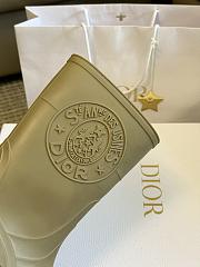 Dioruion Rain Boot Beige and Brown Two-Tone Rubber with Dior Union Motif - 2