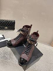 Chanel Combat Boots Burgundy & Black - 1