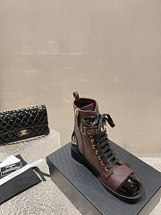 Chanel Combat Boots Burgundy & Black - 4