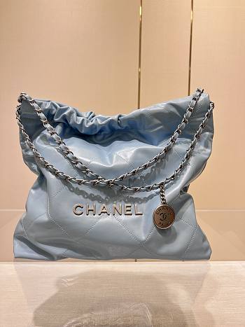 Chanel 22 Backpack Light Blue AS3859 Size 34 × 29 × 8 cm