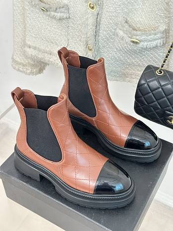 Chanel Short Boots Brown & Black G45087
