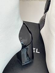 Chanel Short Boots Knit & Patent Calfskin White & Black G40134 8cm - 4