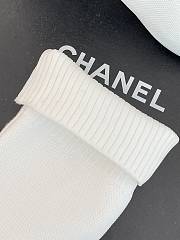 Chanel Short Boots Knit & Patent Calfskin White & Black G40134 8cm - 5
