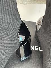 Chanel Short Boots Knit & Patent Calfskin Black G40134 8cm - 3