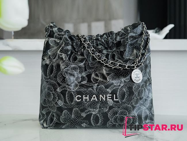 Chanel 22 Handbag AS3261 Printed Calfskin & Silver-Tone Metal Hobo Size 39 × 42 × 8 cm - 1