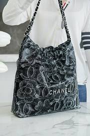 Chanel 22 Handbag AS3261 Printed Calfskin & Silver-Tone Metal Hobo Size 39 × 42 × 8 cm - 5