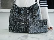 Chanel 22 Handbag AS3261 Printed Calfskin & Silver-Tone Metal Hobo Size 39 × 42 × 8 cm - 4