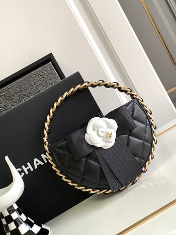 Chanel Pouch Calfskin & Gold-Tone Metal Black AP3584 Size 16 × 16 × 3.5 cm