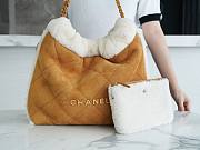 Chanel 22 Handbag AS3261 Suede Lambskin Beige & White Size 39 × 42 × 8 cm - 2