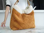 Chanel 22 Handbag AS3261 Suede Lambskin Beige & White Size 39 × 42 × 8 cm - 3