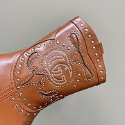 Gucci Women's Boot With Double G And Studs Brown - 2
