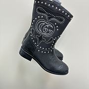 Gucci Women's Boot With Double G And Studs Black - 5