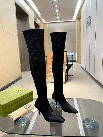 Gucci Women's GG Knee-High Boot Black 7cm