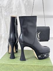 Gucci Women's Platform Boot With GG Studs Black 11cm - 5