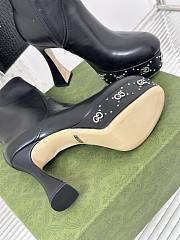 Gucci Women's Platform Boot With GG Studs Black 11cm - 4