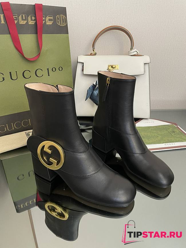 Gucci Blondie Women's Ankle Boot Black 700016 - 1