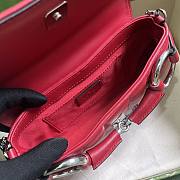 Gucci Horsebit Chain Small Shoulder Bag Red 764339 Size 27*11.5*5cm - 3