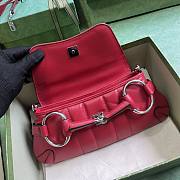 Gucci Horsebit Chain Small Shoulder Bag Red 764339 Size 27*11.5*5cm - 4