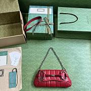 Gucci Horsebit Chain Small Shoulder Bag Red 764339 Size 27*11.5*5cm - 5