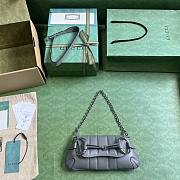 Gucci Horsebit Chain Small Shoulder Bag Grey 764339 Size 27*11.5*5cm - 2