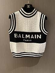 Balmain Monogrammed Bouclette Knit Top - 1