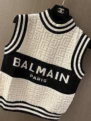 Balmain Monogrammed Bouclette Knit Top - 4