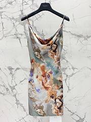 Balmain Sky Printed Satin Babydoll Dress Multicolor - 1