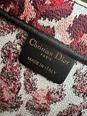 Small Dior Book Tote Burgundy Multicolor Mizza Embroidery Size 26.5 x 21 x 14 cm - 3
