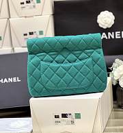 Chanel Clutch Wool Jersey & Gold-Tone Metal Green AS4199 Size 18.5 × 24.5 × 4.5 cm - 5
