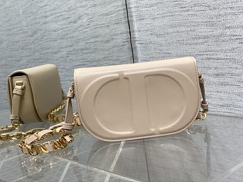 Dior CD Signature Bag With Strap Caramel Beige CD-Embossed Box Calfskin Size 21 x 12 x 6 cm