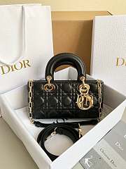 Dior Small Lady D-Joy Bag Black Cannage Lambskin Size 22 x 12 x 6 cm - 1
