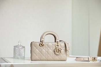 Dior Small Lady D-Joy Bag Powder Beige Cannage Lambskin Size Size 22 x 12 x 6 cm