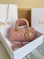 Dior Small Lady D-Joy Bag Antique Pink Cannage Lambskin Size Size 22 x 12 x 6 cm - 1