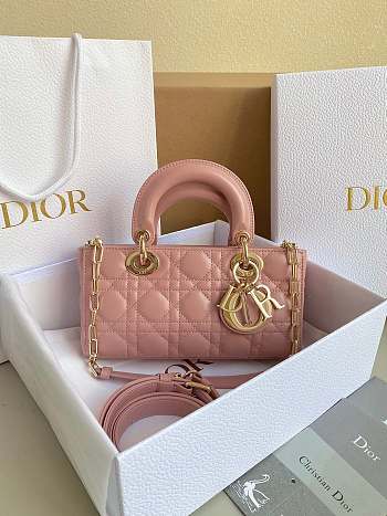 Dior Small Lady D-Joy Bag Antique Pink Cannage Lambskin Size Size 22 x 12 x 6 cm