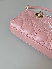 Dior Small Lady D-Joy Bag Antique Pink Cannage Lambskin Size Size 22 x 12 x 6 cm - 5
