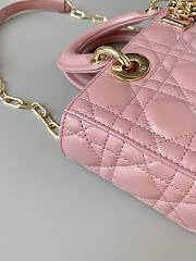 Dior Small Lady D-Joy Bag Antique Pink Cannage Lambskin Size Size 22 x 12 x 6 cm - 4