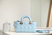 Dior Small Lady D-Joy Bag Placid Blue Cannage Lambskin Size Size 22 x 12 x 6 cm - 3