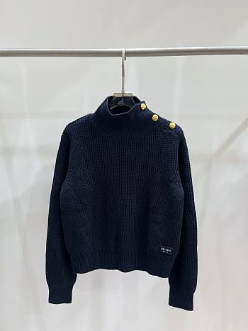 Prada Wool Turtleneck Sweater Navy