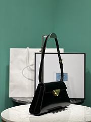 Prada Medium Brushed Leather Handbag Black 28.5x14x7cm - 5
