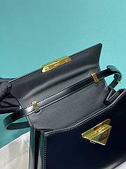 Prada Medium Brushed Leather Handbag Black 28.5x14x7cm - 3
