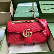 Gucci GG Marmont Small Shoulder Bag 443497 Red Size 26x15x7 cm - 1