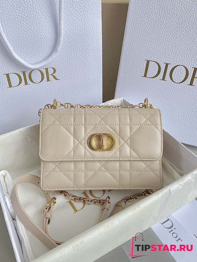 Dior Miss Caro Mini Bag Powder Beige Macrocannage Lambskin Size 18 x 12 x 5.5 cm - 1